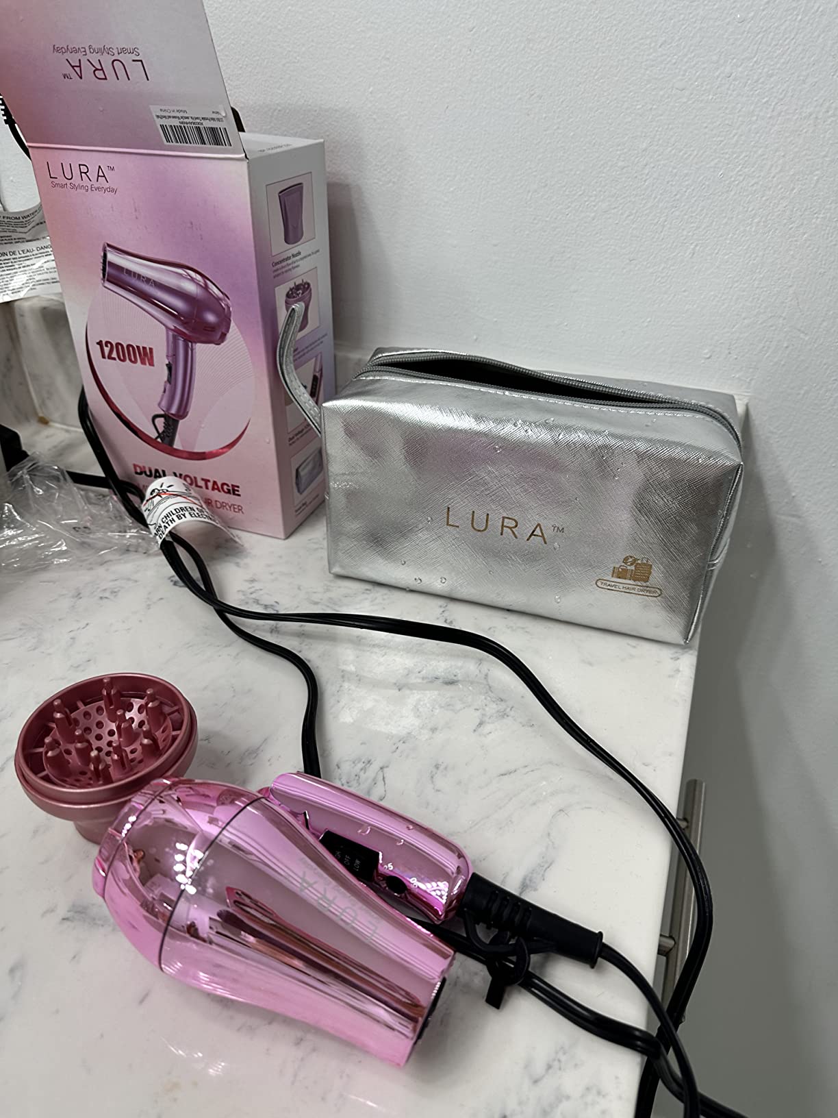 Small Auto Dual Voltage Travel Hair Dryer Foldable with Diffuser for Women customer photo 2