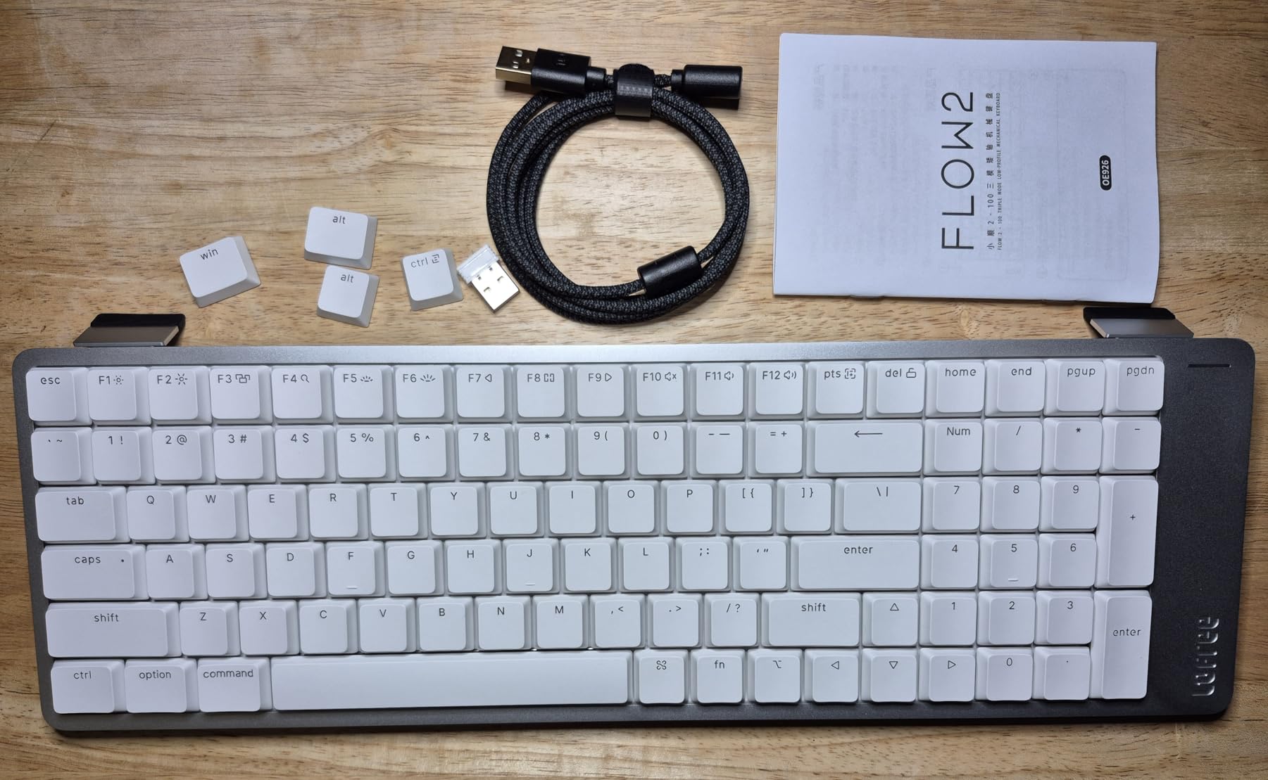 LOFREE Flow2 Low-Profile Mechanical Keyboard, Aluminum Alloy with Surfer Linear Switches, Rechargeable Wireless Keyboards with 3 Mode Connections for Windows, macOS (Silver, 100 Keys) customer photo 1