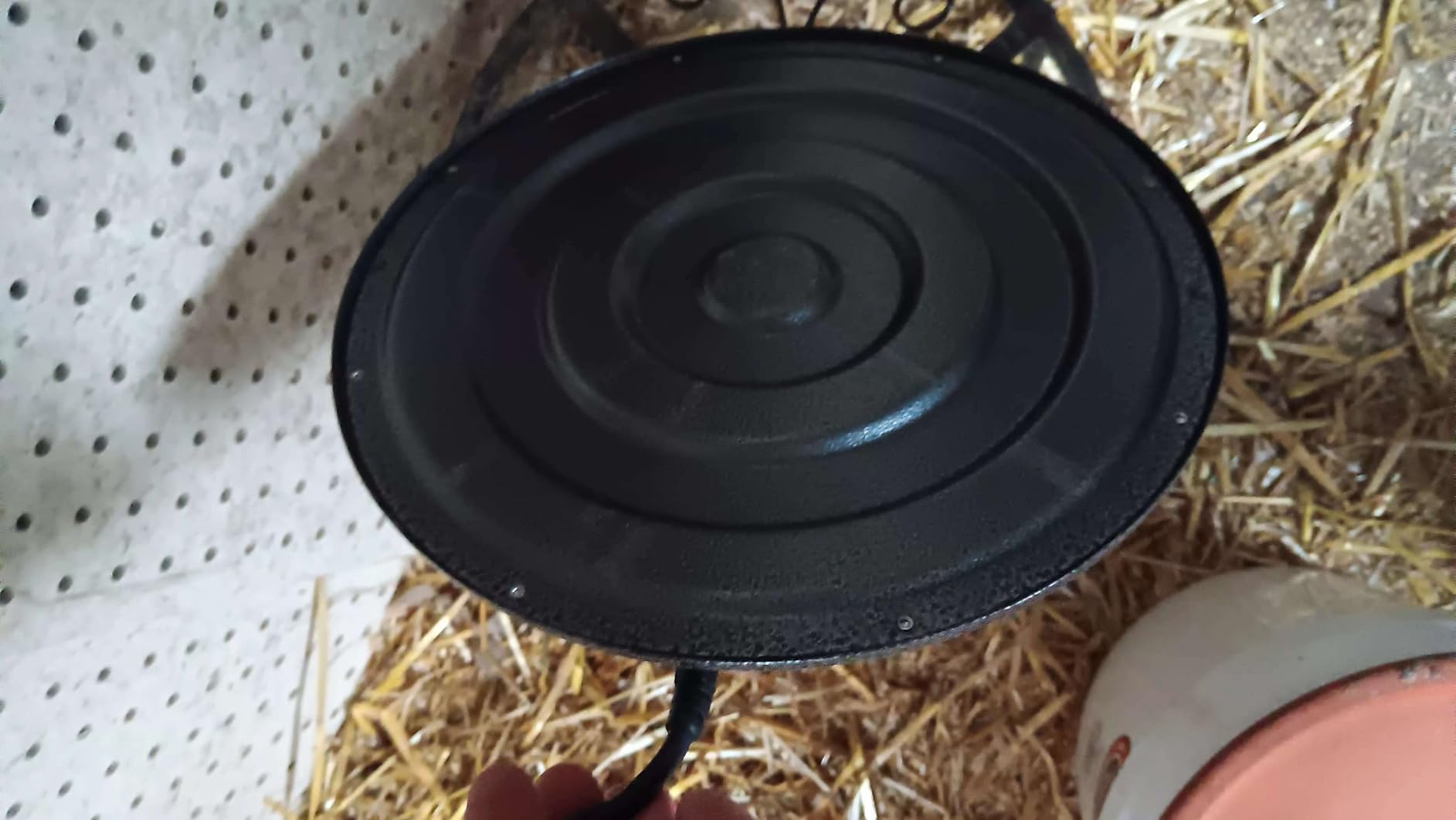 62W Metal Chicken Water Heater for Winter, 13'' Thermostat Chicken Waterer Heater Base for 1-5 Gallon Metal or Plastic Poultry Waterer, Outdoor Weatherproof Poultry Water Heaters for Turkey Goose Duck customer photo 2