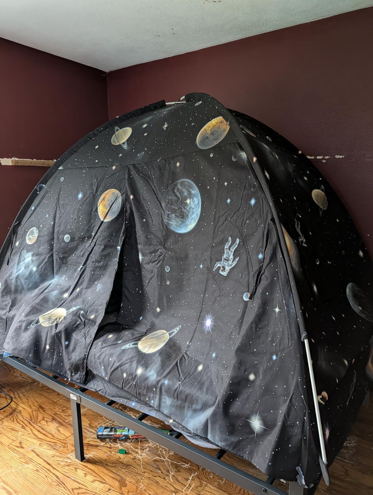 Twin Bed Toddler Canopy Tent, Kids Indoor Canopy Space Galaxy Sleep Tent customer photo 1