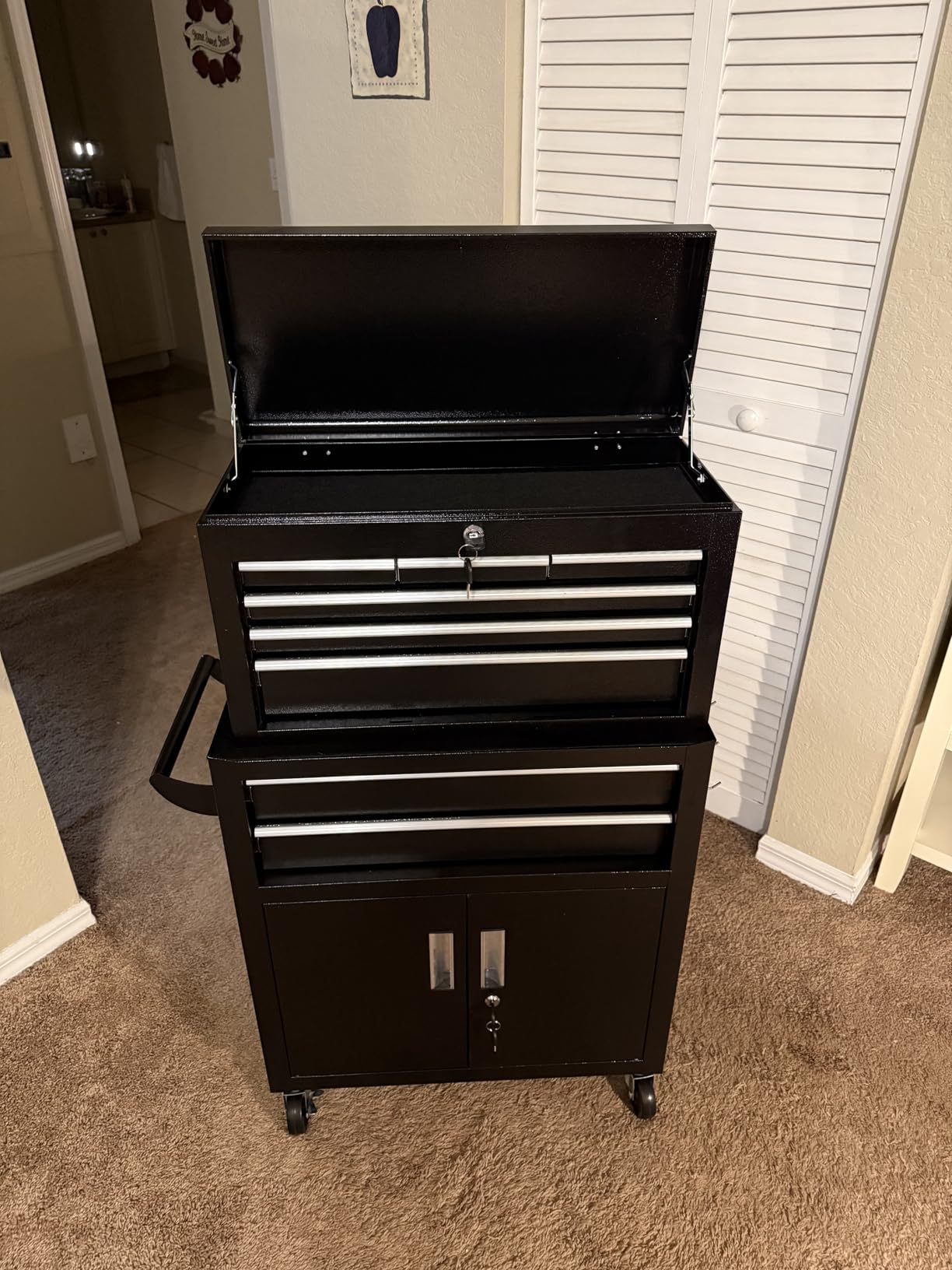 Superday 8 Drawer Rolling Tool Chest with Lock, Tool Storage Cabinet(Black) customer photo 1
