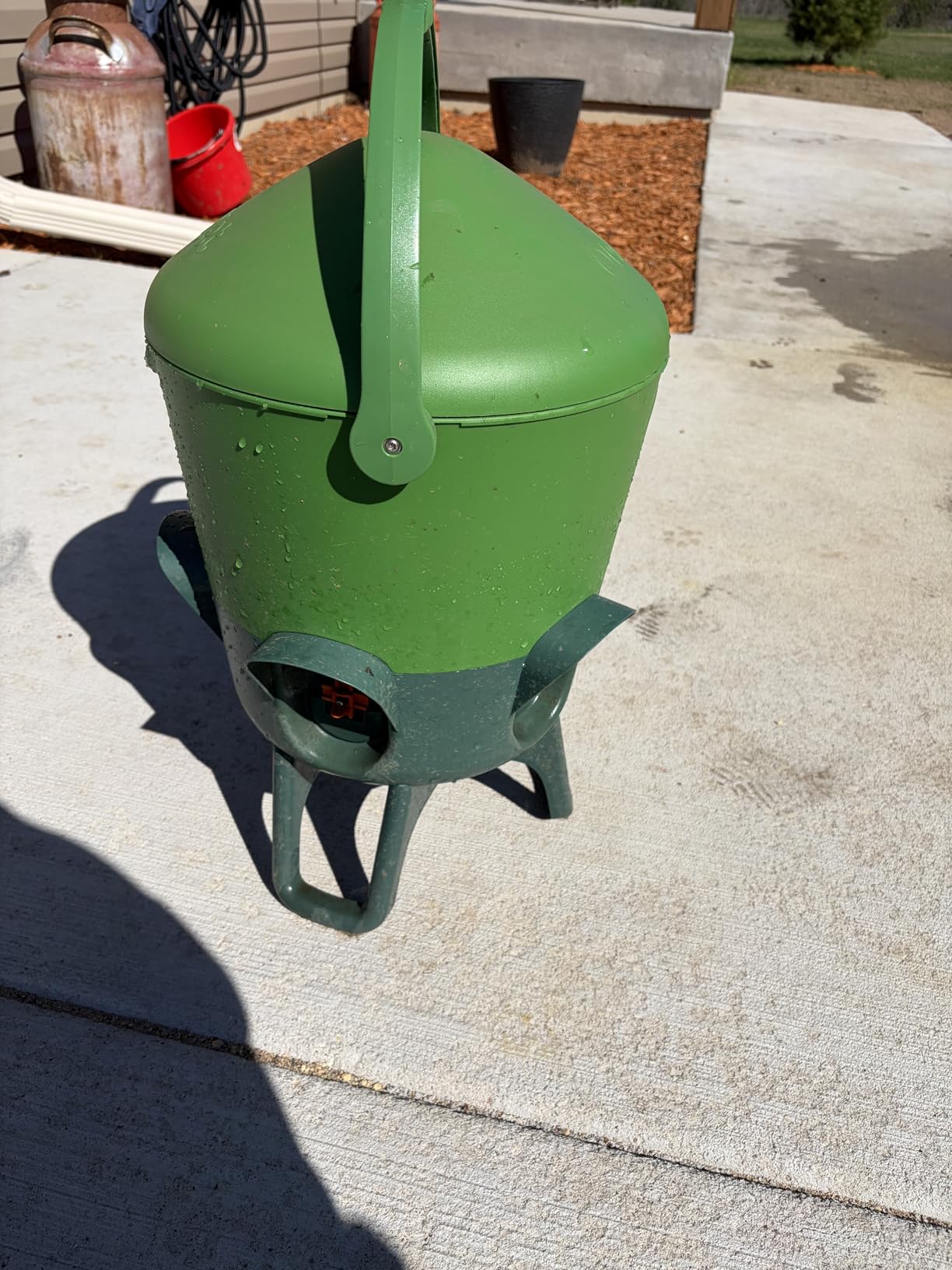 Omlet Insulated Chicken Waterer, 3 Gallon | Automatic Poultry Water Dispenser with 5 Cups & Nipples Included | BPA-Free | Anti-Roost Lid | Sage Green customer photo 1