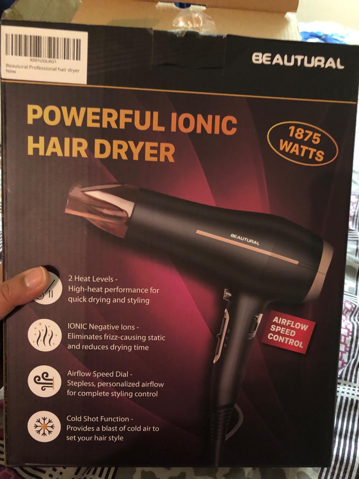 BEAUTURAL 1600W High-Speed Foldable Dual Voltage Travel Hair Dryer, Gray customer photo 2