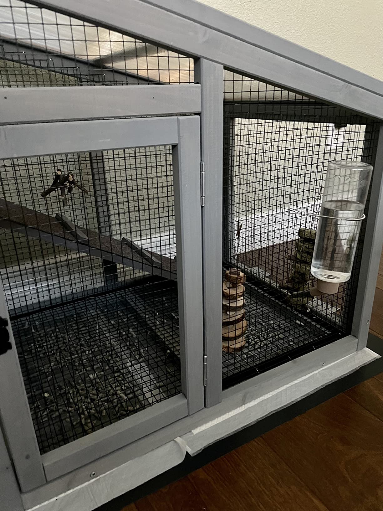 Wooden Chicken Coop, Large Chicken Tractor with Wheels, Weatherproof Hen House with Nest Box and Removable Tray, Mobile Poultry Hutch for 2-4 Chickens, Rabbits & Ducks (Brown) customer photo 2