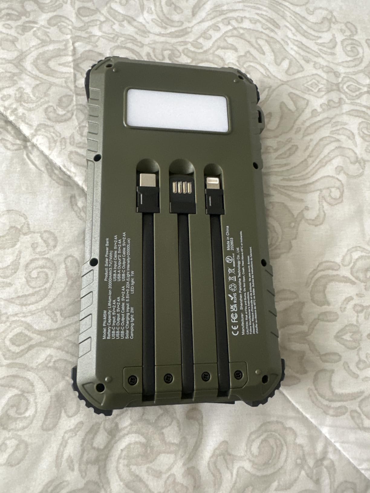 Solar Charger Power Bank 20000mAh Fast Battery Pack for Cell Phones customer photo 1