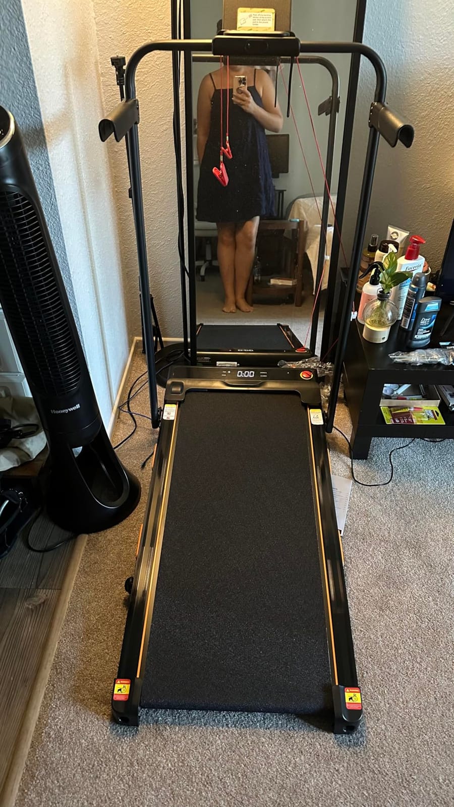 16% Incline Walking Pad Treadmill, 3-in-1 Under Desk Treadmill with Handles customer photo 2