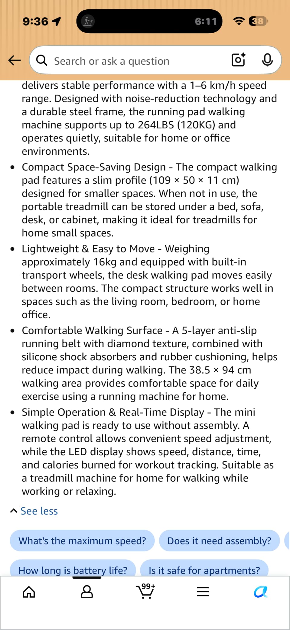 Walking Pad Treadmill for Home - Under Desk Treadmills Portable Mini Compact Walk Pads for Small Spaces Office Indoor Apartment Floor Flat Running Machine with Remote Quiet Lightweight customer photo 2
