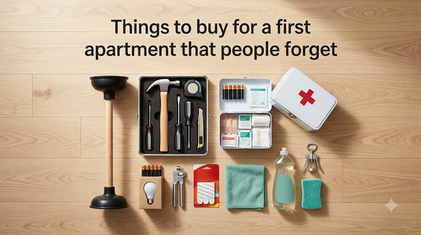 Things to buy for a first apartment that people forget
