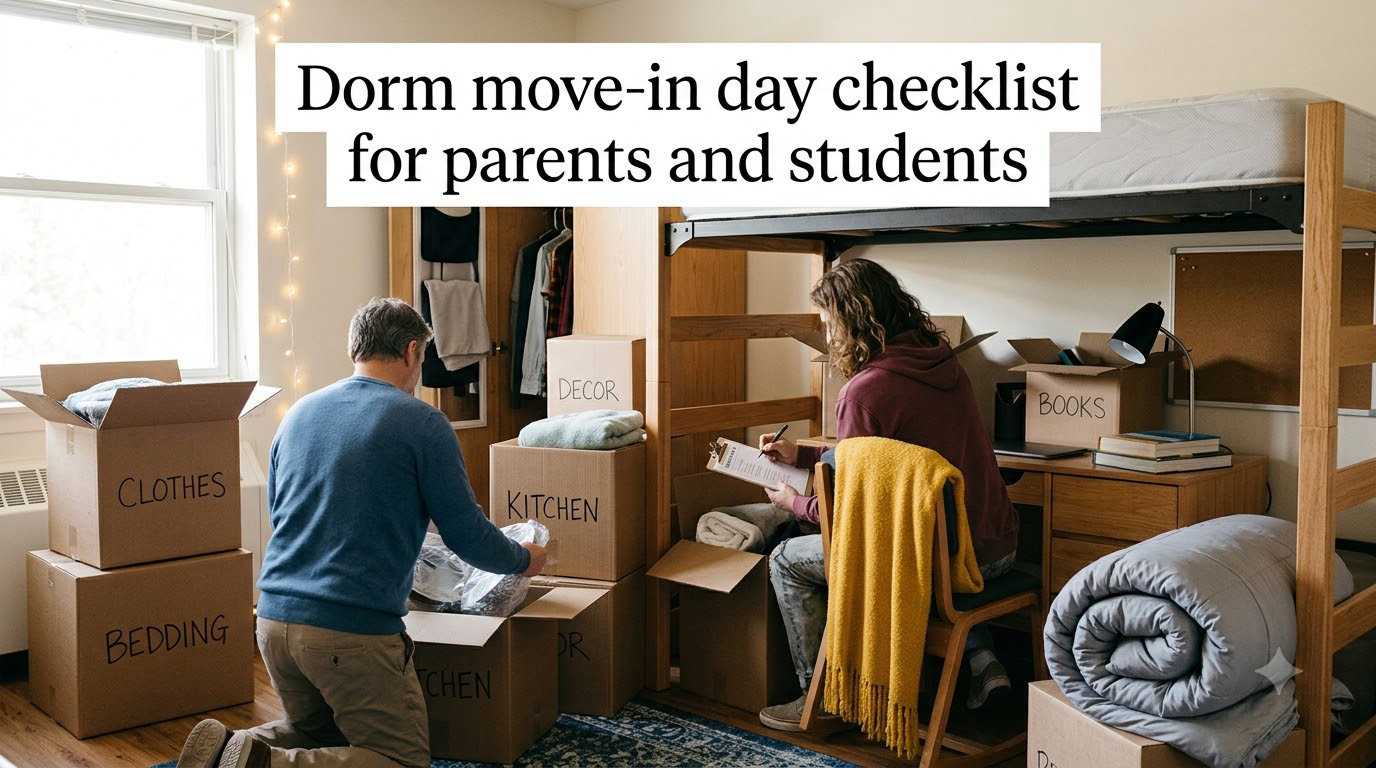 Dorm move-in day checklist for parents and students