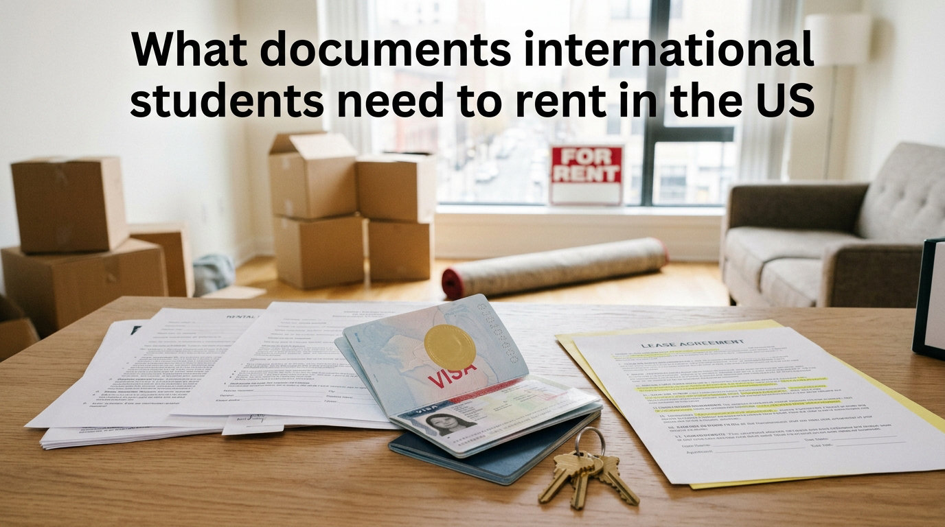 What documents international students need to rent in the US